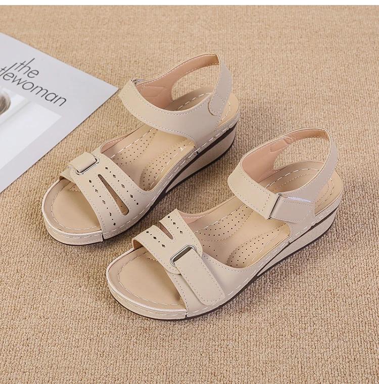 Женская обувь больших размеров, удобные повседневные спортивные сандалии, пляжные босоножки на танкетке, римские босоножки на платформе, летние босоножки