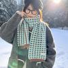 Delicious Waffle Korean Double-Sided Plaid Scarf - Soft, Comfortable, and Cute Neck Warmer for Women