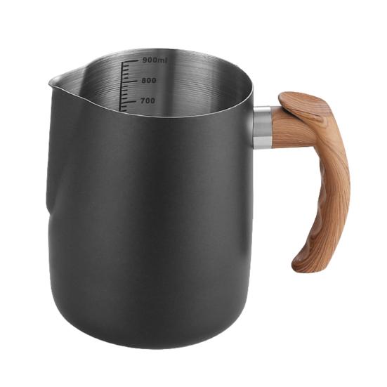 600ML/1000ML Latte Art Cup Stainless Steel Latte Jug Thickened Espresso Milk Frothing Cup with Handle for Home