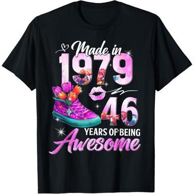 Глава 46 EST 1979 46 Лет Подарки 46-й День Рождения Королева Футболка