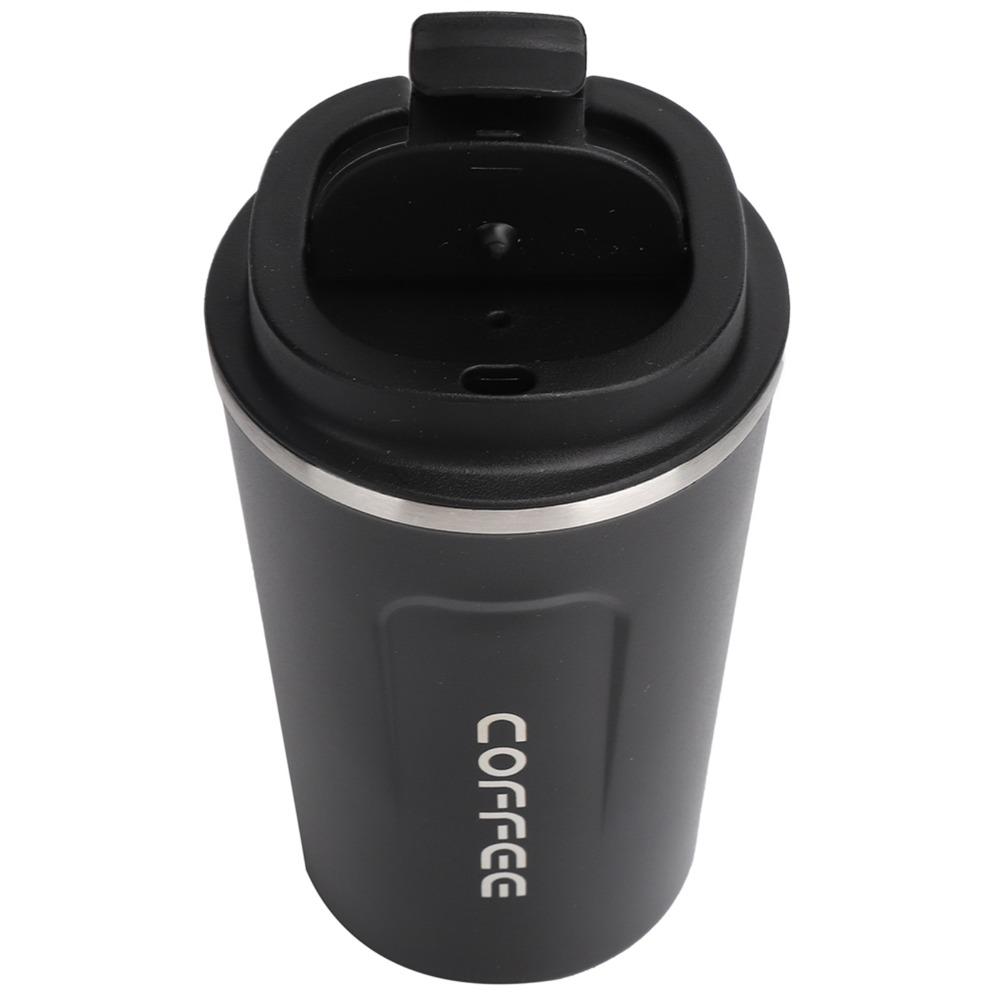 380ml Capacity Stainless Steel Coffee Cup Leakproof Lid Thermal Travel Mug  Car Use