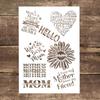 A4 Size Decorative Reusable Mom Stencil Template Painting Stencils for DIY Crafts Scrabooking Painting On Wood,Canvas,Floor,Wall and Tile