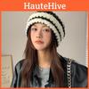 Textured Wool Knitting Beanie Women Cap Ear Protection Loose Fit Cold Seasons