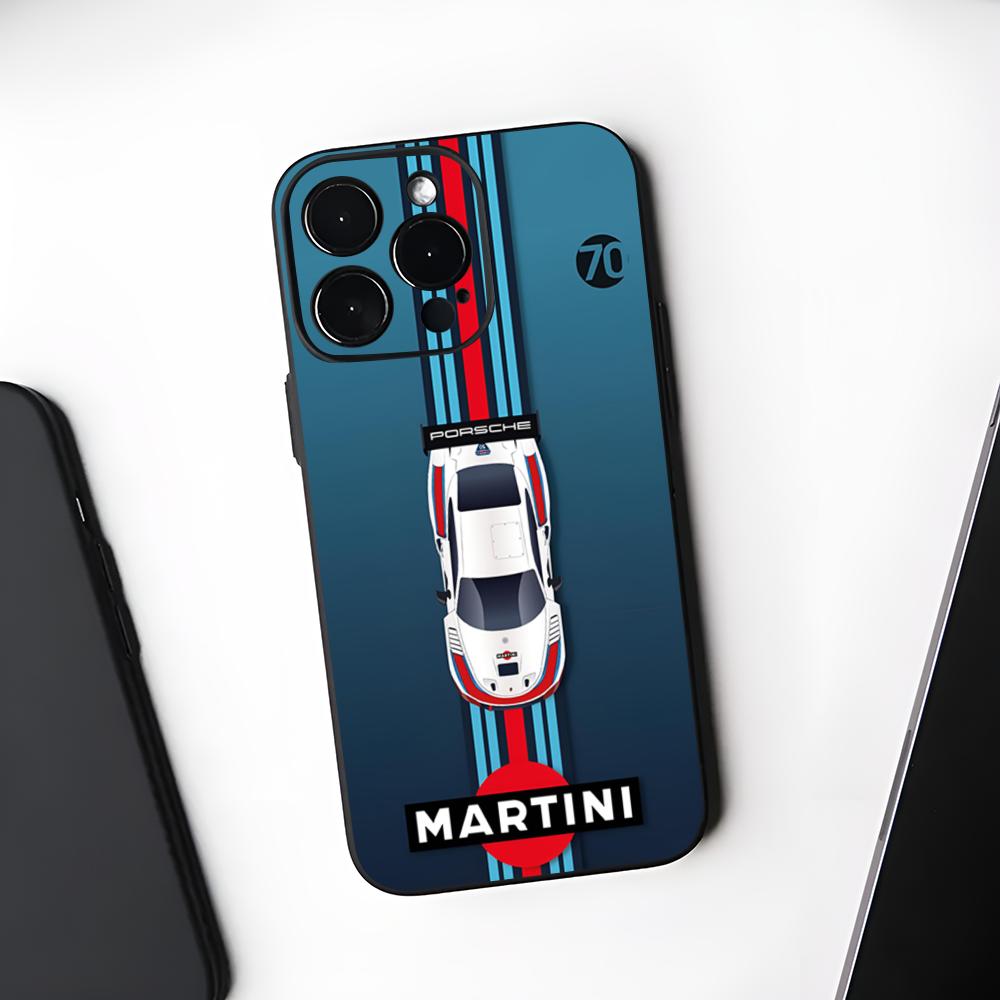 Чехол для телефона Racing M-Martini Логотип Черный Мягкий Для Iphone 16 15 14 13 11 12 Pro Max Xr X Xs 8 7 Plus