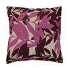Cotton Cushion with Purple Leaf Prints 60x60