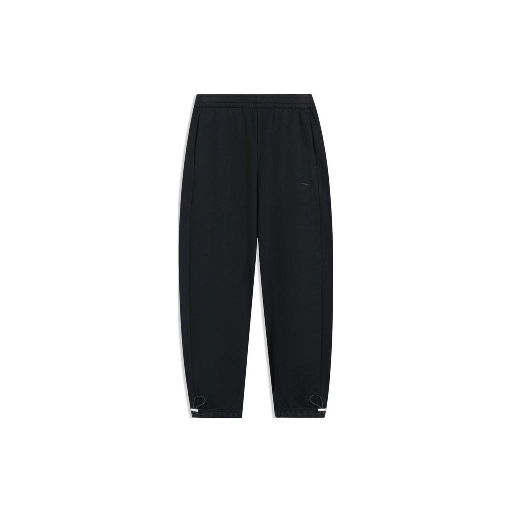 Li Ning Badfive Solid Color Loose Fit Jogger Pants Men Bottoms Black AKLT843-4