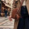 Faux-Leather Bag Charm Lightweight Croissant Keychain Minimalist Pendant  Handbag Decoration