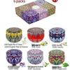 Six-Piece Soy Aromatherapy Candle Set - Long-Lasting Indoor Fragrance with Dried Flowers
