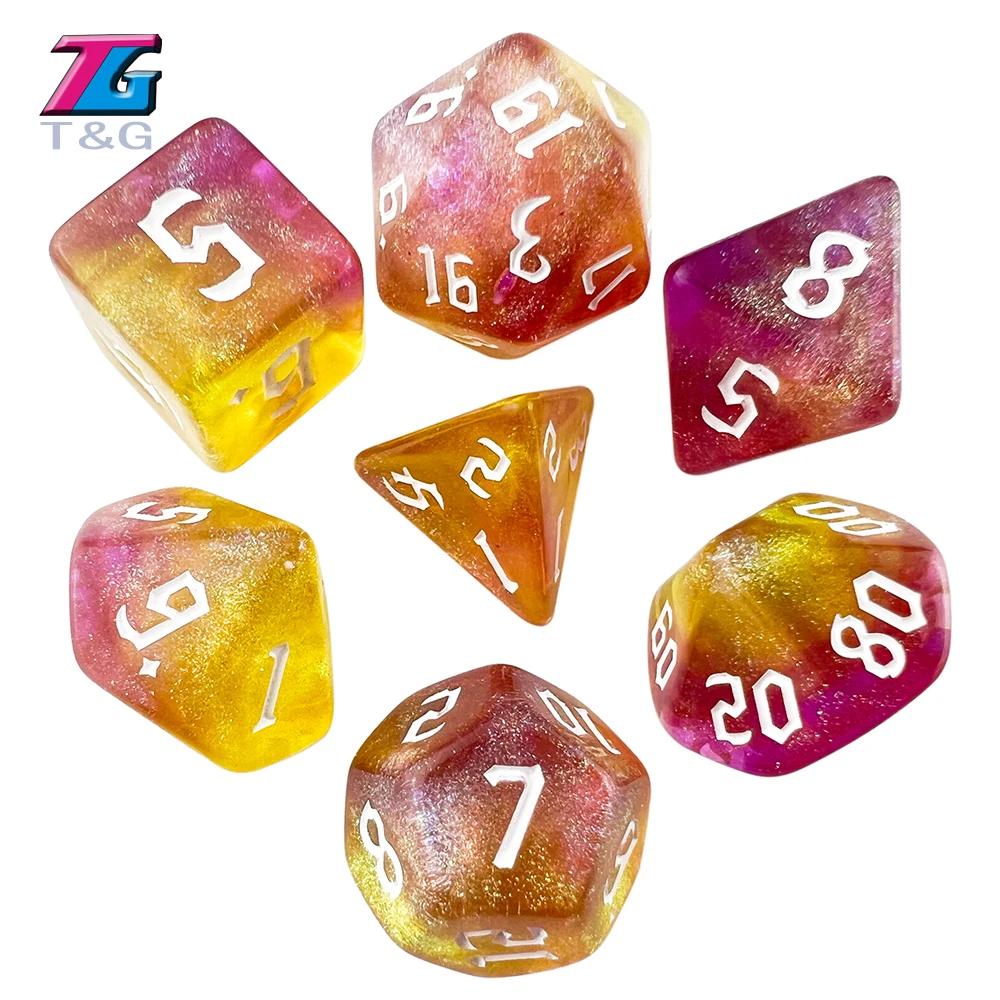 DND Dice RPG Dice Удивительные цвета, смешивание, фэнтези, эффект звездного света, уникальные стили ретро-шрифтов для карточных игр