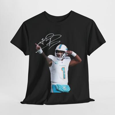 Miami Dolphins Tua Tagovailoa Автограф Принт Футболка Унисекс Футболка