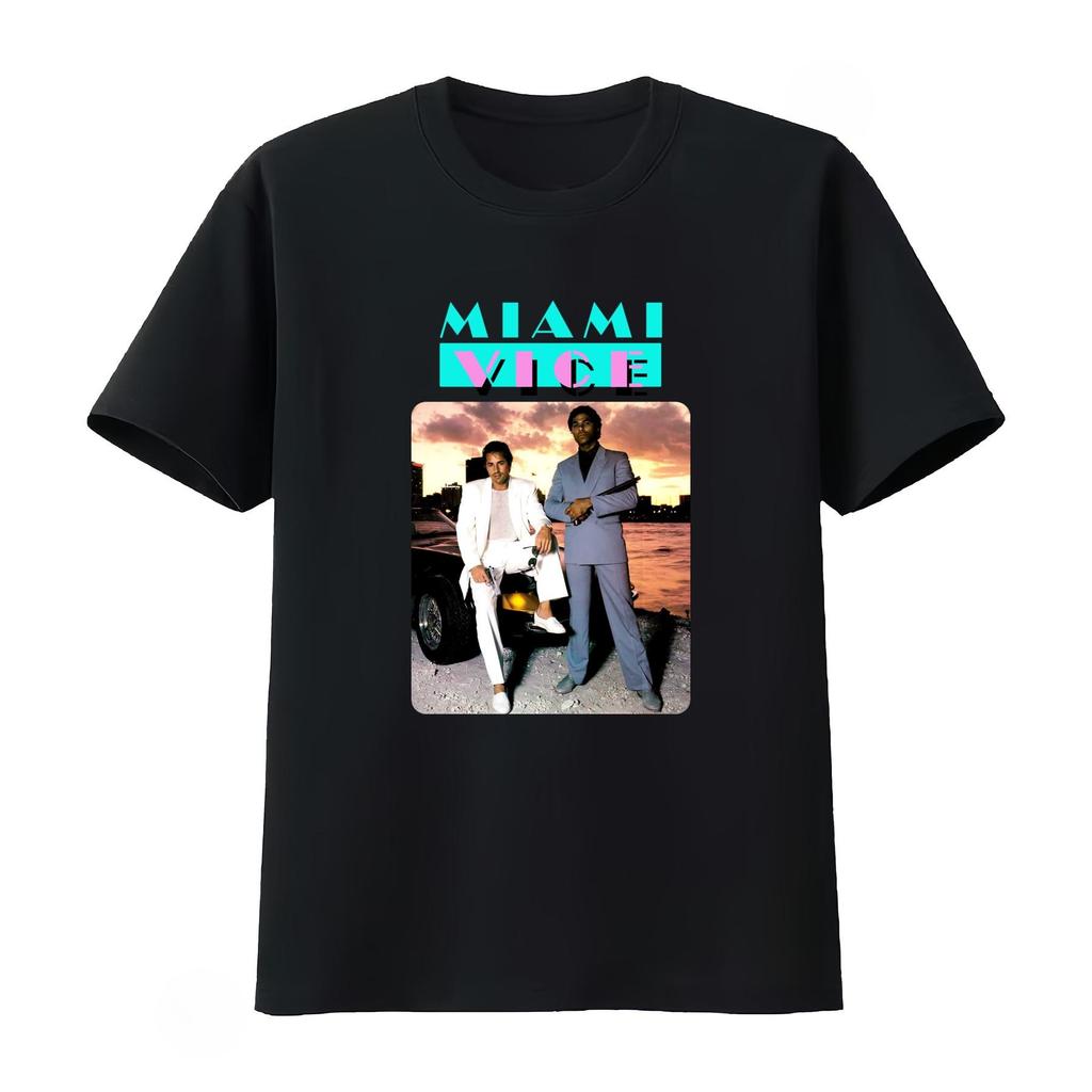 Miami Vice V3 Футболка Белая Дизайн Кинопостера Streetwear Унисекс Одежда и Женская Одежда Футболка 2026 Лето Новая Футболка