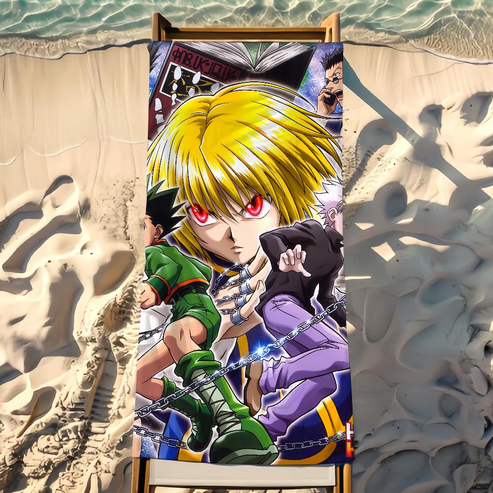 Комикс Hunter X Hunter Полотенце Пляжное Полотенце Дорожное Легкое Приятное для Кожи для Бассейна Пляжа Кемпинга Круиза Лето