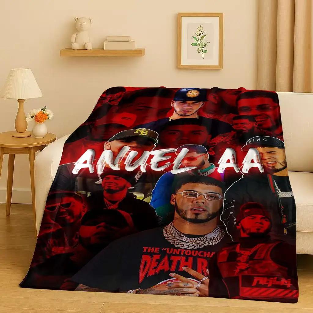 New Anuel AA Real Hasta La Muerte Rapper Flannel Blanket,Ultra Soft Warm Plush Throw for Home Bedroom Bed Sofa Cover Kids Picnic