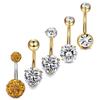 5Pcs/Set Stainless Steel  Navel Belly Button Rings Bar Piercing Jewelry