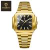 BINBOND Brand Luxury Classic Square Sport Man Wristwatch Waterproof Luminous Quartz Male Watches Stainless Steel Men Watch Reloj