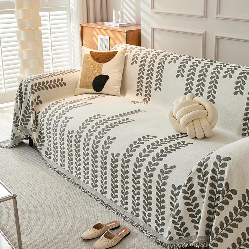 Полотенце для дивана в скандинавском стиле из шенилла с кисточками в стиле бохо с геометрическими узорами для гостиной, повседневные чехлы для дивана, одеяла для кроватей