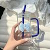 Универсальный термостойкий стакан для матча с крышками, емкость, чашки-пиалы, стеклянные стаканы с соломинкой для приготовления кофе