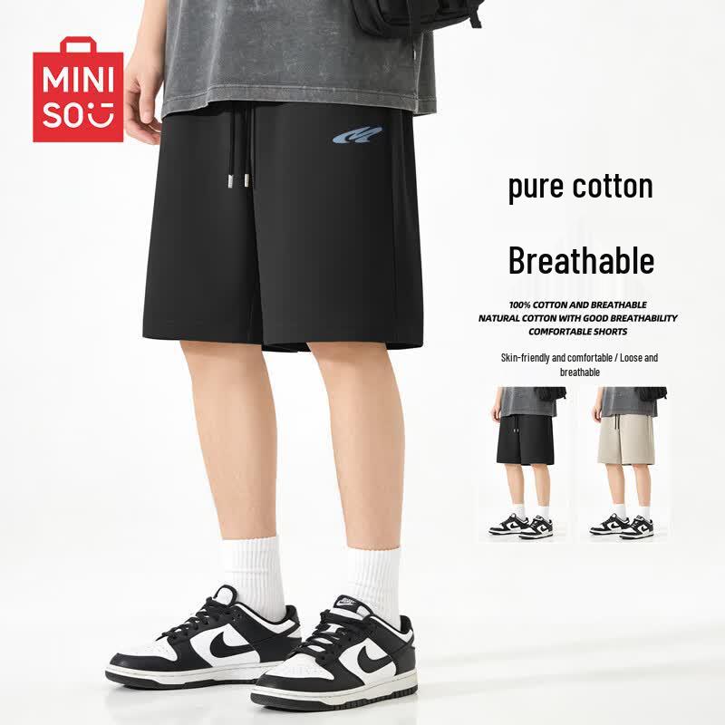 MINISO Мужские спортивные шорты из чистого хлопка