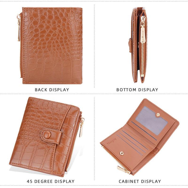 Baellerry Women Fashion Mini Coin Purse Artificial Leather Bifold Wallets Classic Card Holder Packs