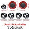 Universal Base Black White Badge Set for BMW 7Pcs 68mm 56mm 82mm 74mm  Hood Trunk Wheel Steering Logo 7Pcs 2-Pin 3-Pin Clips Kit GX9