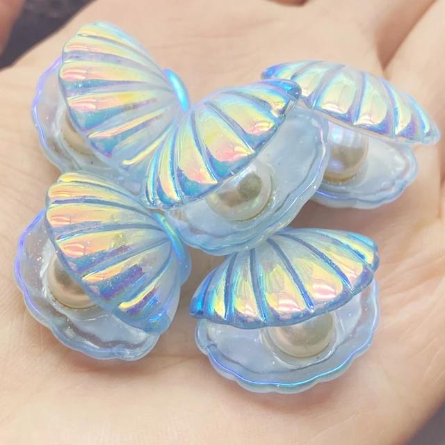 Новые 10 шт. милых цветных перламутровых ракушек Kawaii с плоским основанием из смолы, кабошонов для скрапбукинга, сделай сам, ювелирные изделия, украшения, аксессуары E