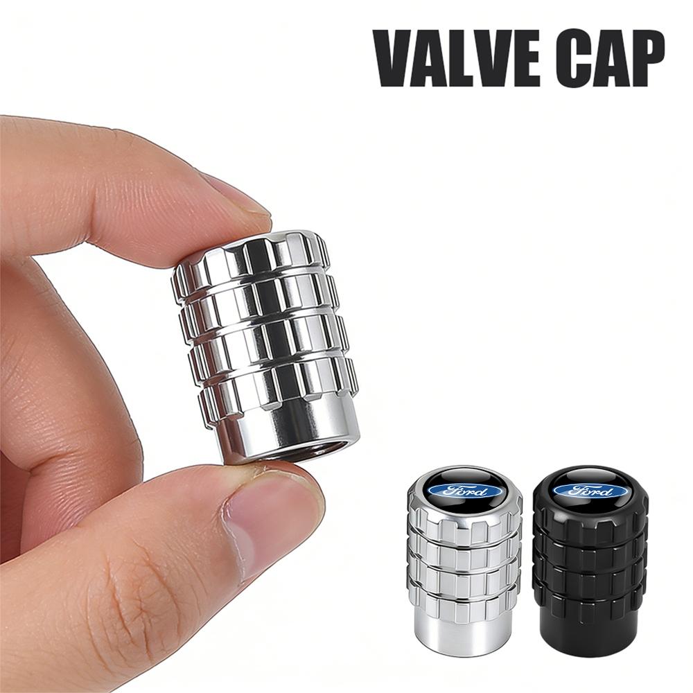 WTBV9 4Pcs Car Metal Wheel Tire Air Valve Dust Caps Accessories With Logo For Ford Kuga Ecosport Transit Focus Mondeo Ranger Fusion ST