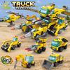 461pcs 6in1 City Engineering Drill Truck Model Building Blocks Bulldozer Crane Car Brick Set Children Construction Toy