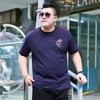 Новая мужская футболка больших размеров с круглым вырезом, полосатая футболка с короткими рукавами, футболка большого размера, рубашка большого размера