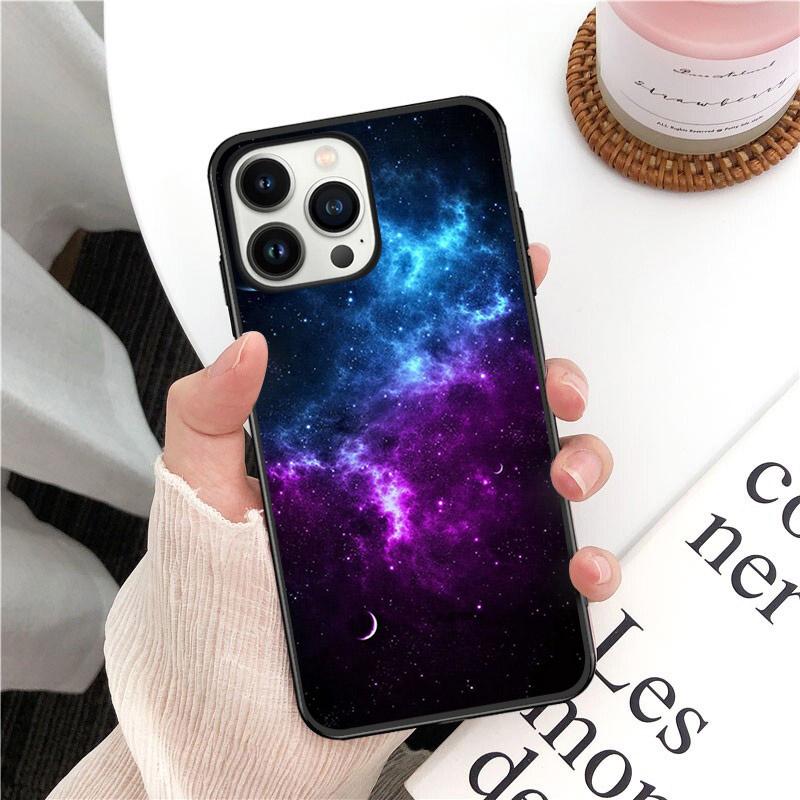 Blue Purple Pink Space Night Sky Phone Case For Iphone 14 13 12 11 Pro Max Case For Iphone 14 13 Pro XS MAX X XR Case