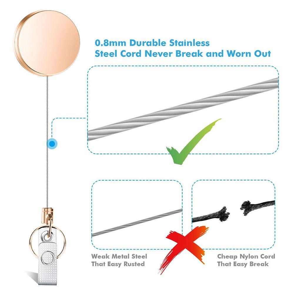 Металлический выдвижной держатель для ID-карты, бейджа, клипса-рулетка, выдвижной брелок для ключей, клипса для шнурка