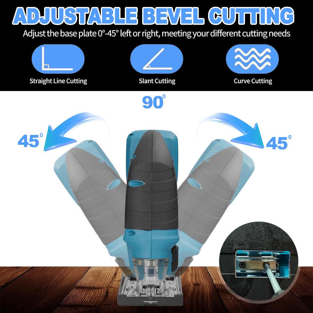 Аккумуляторный лобзик Высокомощная электрическая криволинейная пила Портативный многофункциональный деревообрабатывающий электроинструмент