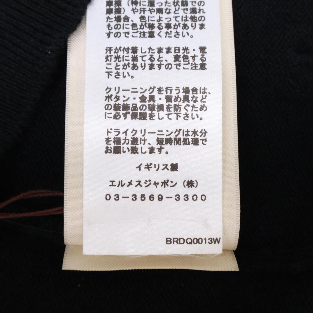 HERMES [New/Domestic regular] 4H2600D1 Cashmere 100% Short sleeve knit sweater/ tops 38 blackUsed