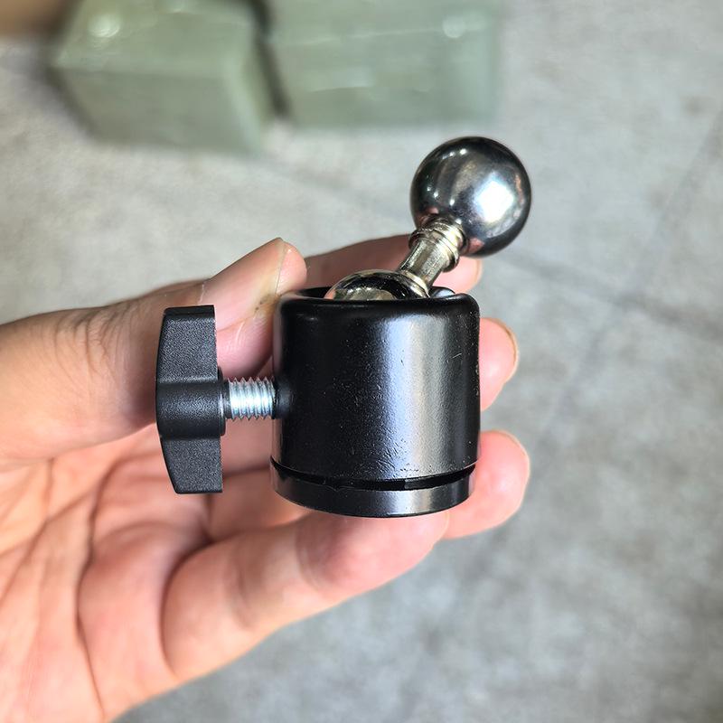 1/4 Turn 17mm Ball Head Phone Tripod Mount with Universal Swivel Bracket, Clip, and 360° Adapter for Live Streaming.