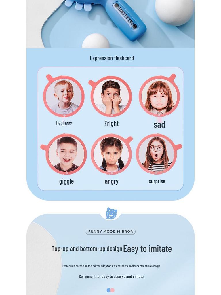 Baby Expression Puzzle Mirror: Emotion Recognition Cards for Toddlers