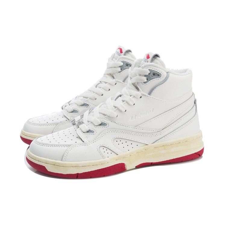 Li Ning 937 Винтажные Баскетбольные Кроссовки Женские Высокие Бежевые AGBR026-1