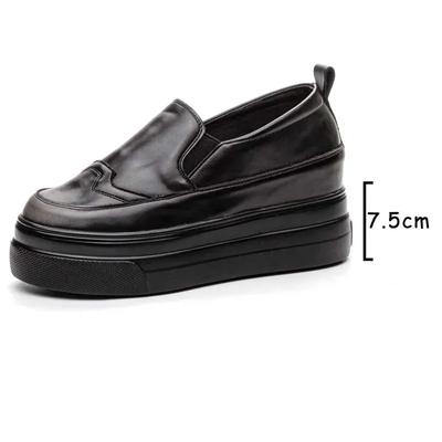 Fujin 7.5 см массивные кроссовки весна обувь платформа танкетка слипоны женские модные туфли-лодочки из микрофибры кожа ботильоны осень