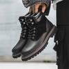 Fashion England Style Men's Casual Desert Boots Black Brown Original Leather Shoes Cowboy Tooling Work Boot Cool Platform Ankle Botas