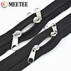 1/2/5 м Meetee 3# 5# 8# 10# Черные нейлоновые молнии с двухсторонним пуллером для одежды, куртки, спиральные молнии, ремонт, швейные аксессуары