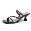Fashion Women's Pumps Summer Womens Sandals Elegant Female Slippers Square Toe Clip-toe High Heel Slippers New Sandalias Femininas