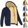Autumn and Winter Men's Zip-up Pullover with Long Sleeves and Hood Tops Blouse Coat