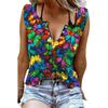 Women Tanks Sexy V Neck Sleeveless Summer Tops Vest 3D Print Multi-color Crystal Butterfly Tops