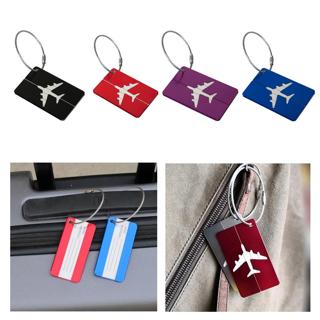 Suitcase Tags Luggage Tag Baggage Backpack Tags with Metal Loop Name ID Address Card Baggage Identifier Travel Accessory