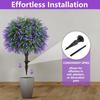 Artificial Topiary Ball with Lavender Flowers 16 Inches UV Resistant Faux Shrubs with Ground Spike Fake Evergreen Plant Artificial Brush Garden Decor