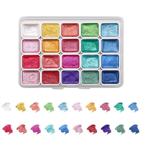 Набор акварельных красок с блестками, мерцающие металлические перламутровые цвета, портативные акварельные краски художественного класса