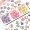 Acrylic Transparent Colorful Sandwich Heart Beads for DIY Necklace Bracelet Earring Jewelry Making