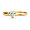 Blue Topaz Heart Cluster Ring - Sterling Silver Gold Vermeil
