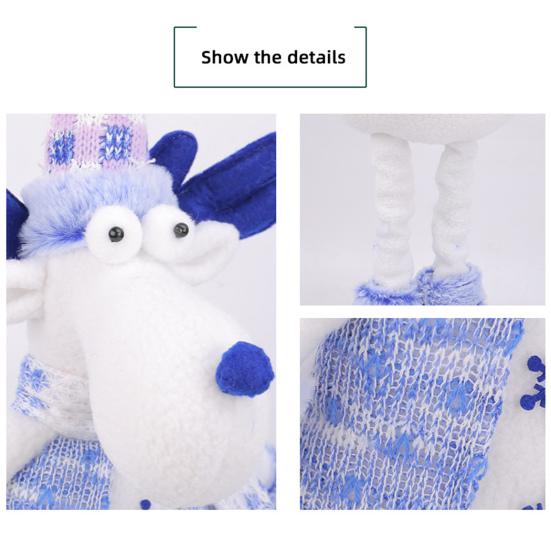 Плюшевая кукла на длинных ногах, стоящая фигурка Санты, снеговика, оленя с растягивающимися ногами для праздничного зимнего домашнего декора