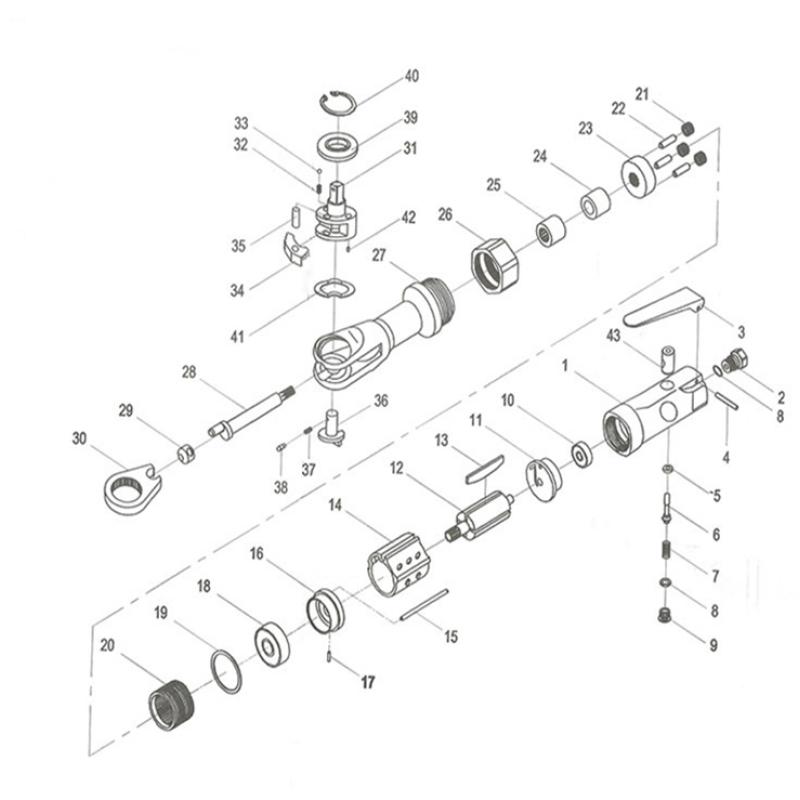 1/4 3/8 Мини-привод с пневматическим храповым механизмом Портативный пневматический динамометрический ключ из сплава 20 нм