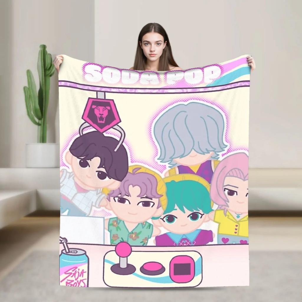 Kpop Охотник на демонов Одеяло Теплый Мягкий Плед для Зимы Идеально для Мальчиков Девочек Уличного Использования Принт Покрывало