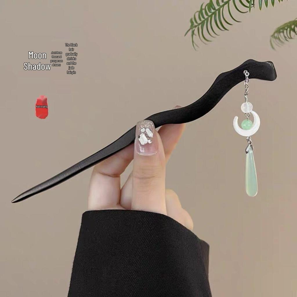 Magnolia Butterfly Tassel Hairpin - Elegant Chinese Style Women's Accessory